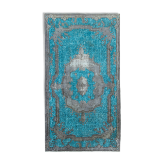 Tapis anatolien unique noué à la main années 1980 156 cm x 285 cm tapis gris