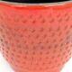 Grand cache-pot vintage en céramique allemande, texture fraise rouge