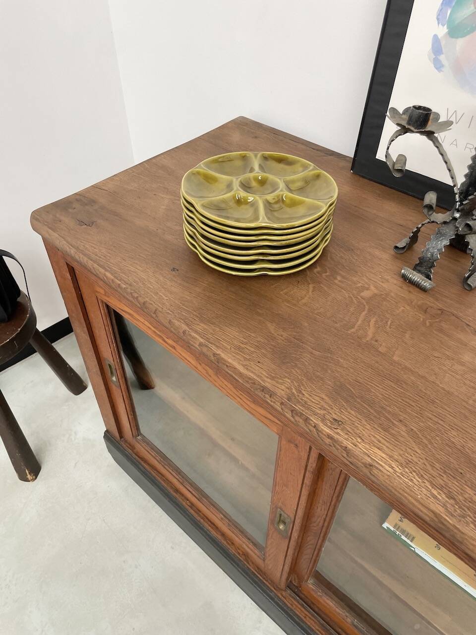 Enfilade de métier XXL chêne portes vitrées