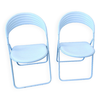 Two 80's folding chairs studio gp