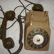 Ancien téléphone ptt à cadran, gris et vert de 1970