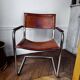 4 Matteo Grassi cantilever chairs in cognac leather
