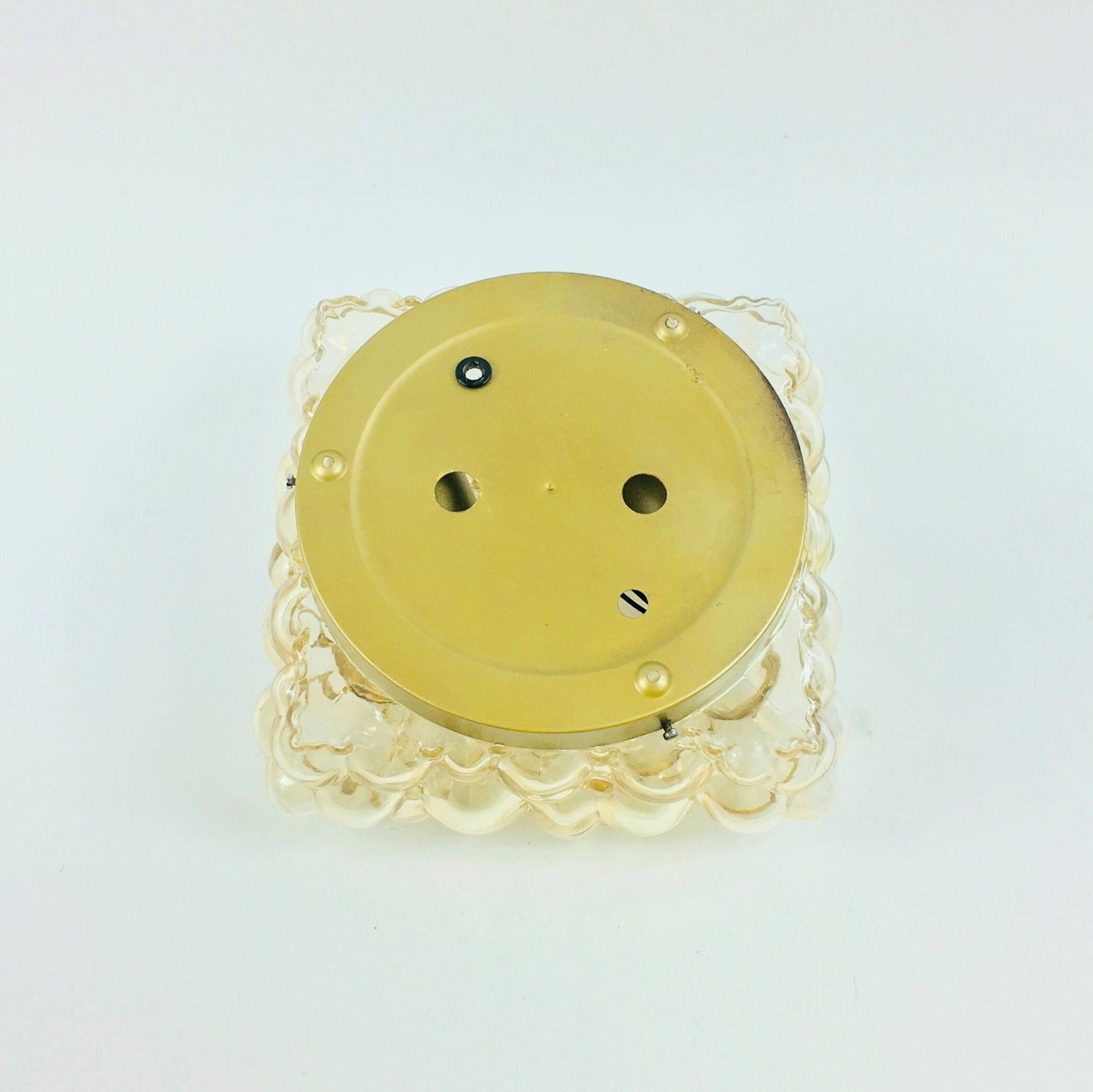 Large Amber Bubble Glass Ceiling Light by Helena Tynell for Limburg, 1960s