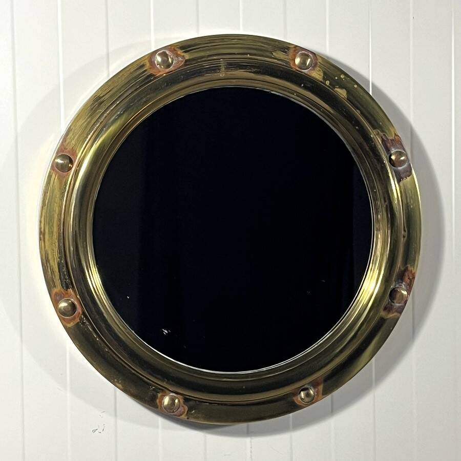 Brass porthole wall mirror Deutsche Werkstätten 1950’s