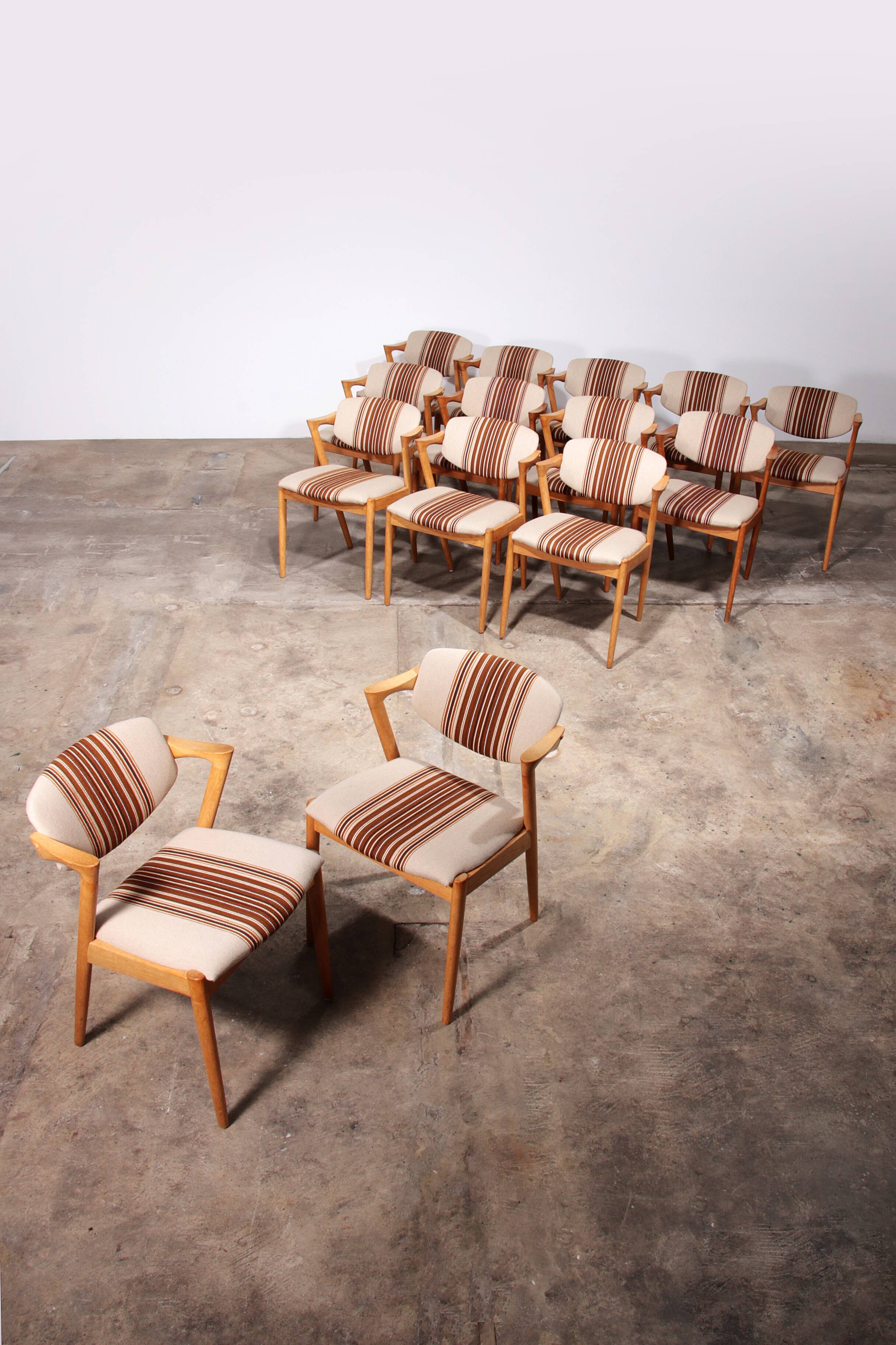 Kai Kristiansen 14 chairs Model 42 made by Schou Andersen 1960 Denmark
