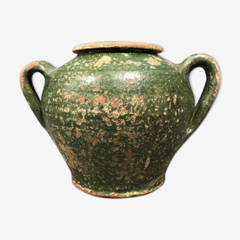 Dark green jug enamelled