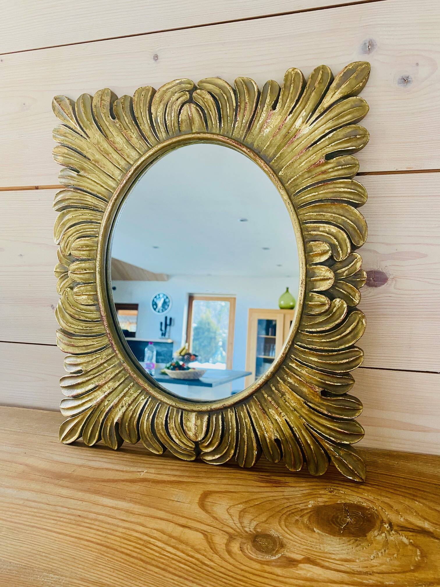 Vintage rectangle sun mirror