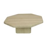 Vintage Octagonal Travertine Coffee Table 1970s Italian Design