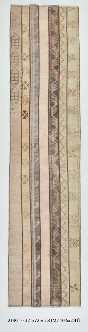 2x10 ethnic vintage runner rug, 72x321cm