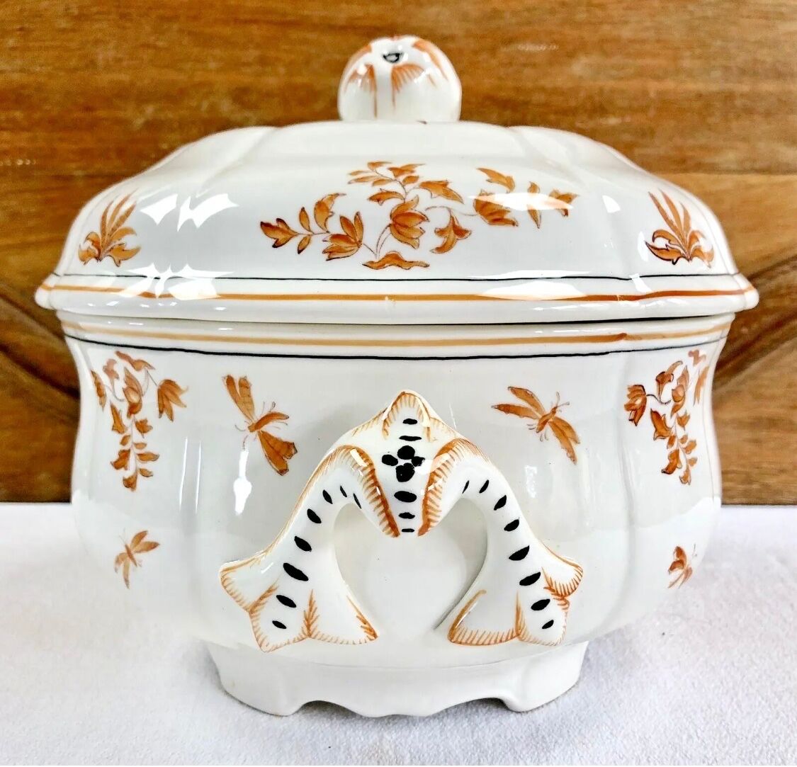 Ancienne soupière légumier Longchamp décor Moustiers  Olérys