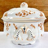 Old Longchamp vegetable soup tureen with Moustiers Olérys decor
