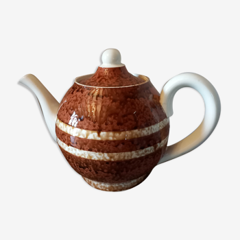 Teapot Sarreguemines model Daisy Flan Lyonnais Vintage