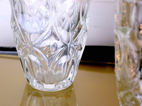 Paire de vase cristal taillé, France 1970's