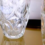 Pair of cut crystal vases, France 1970s