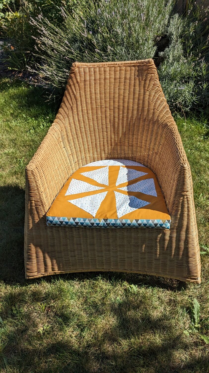 Wicker and rattan rocking chair