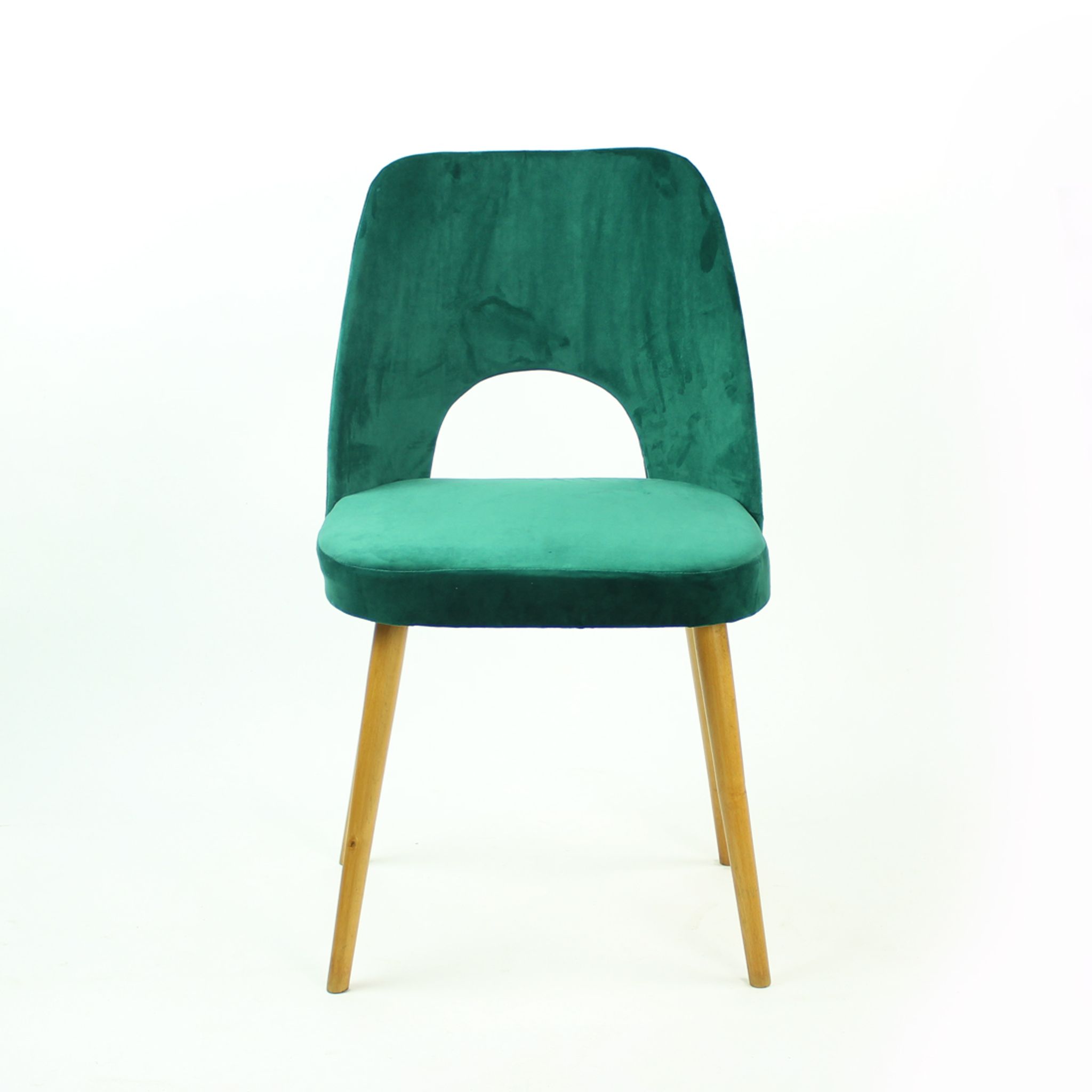 Dining Chairs By Oswald Haerdtl In Velvet For Ton, Czechoslovakia 1950s, Set Of 4