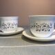 Arcopal cups and under cups decoration liberty, vintage 80's