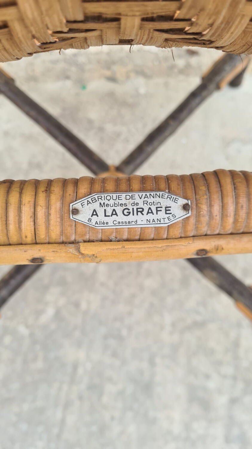 Rattan armchair "A la Girafe"