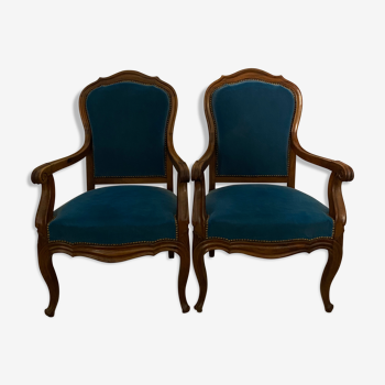 Paire de fauteuils de salon Louis XV