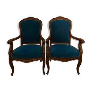 Paire de fauteuils de salon louis XV