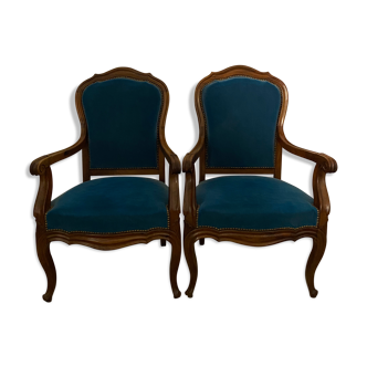 Paire de fauteuils de salon Louis XV