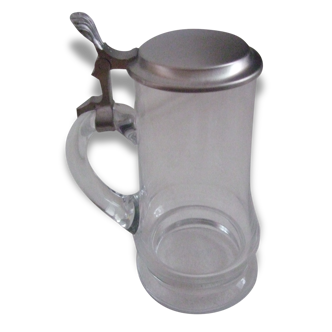 Mug in Crystal and pewter crystal glass