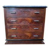 Art Deco Commode – Walnut Burl Veneer & Marble – 1930s