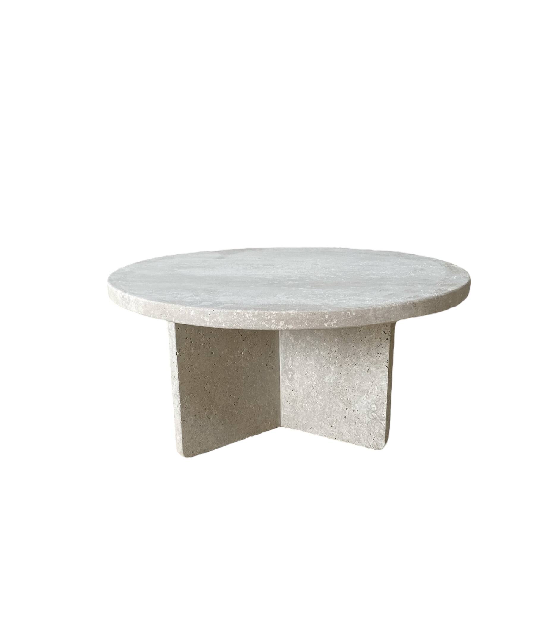 Table basse circulaire Thaly - Travertin Naturel