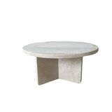 Thaly Circular Coffee Table - Natural Travertine
