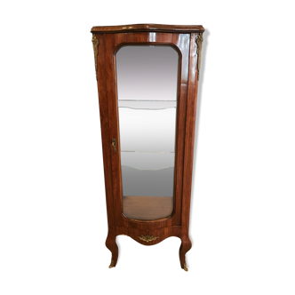 Louis xv style showcase napoleon iii era with curved glass and marquetry