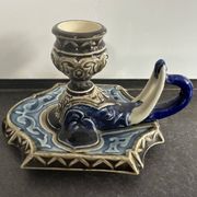 Zoomorphic candlestick, Choisy le Roi Boulenger, in the shape of an elephant, 19th century