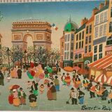 Parisian scene by Patrick Benet-oil on canvas