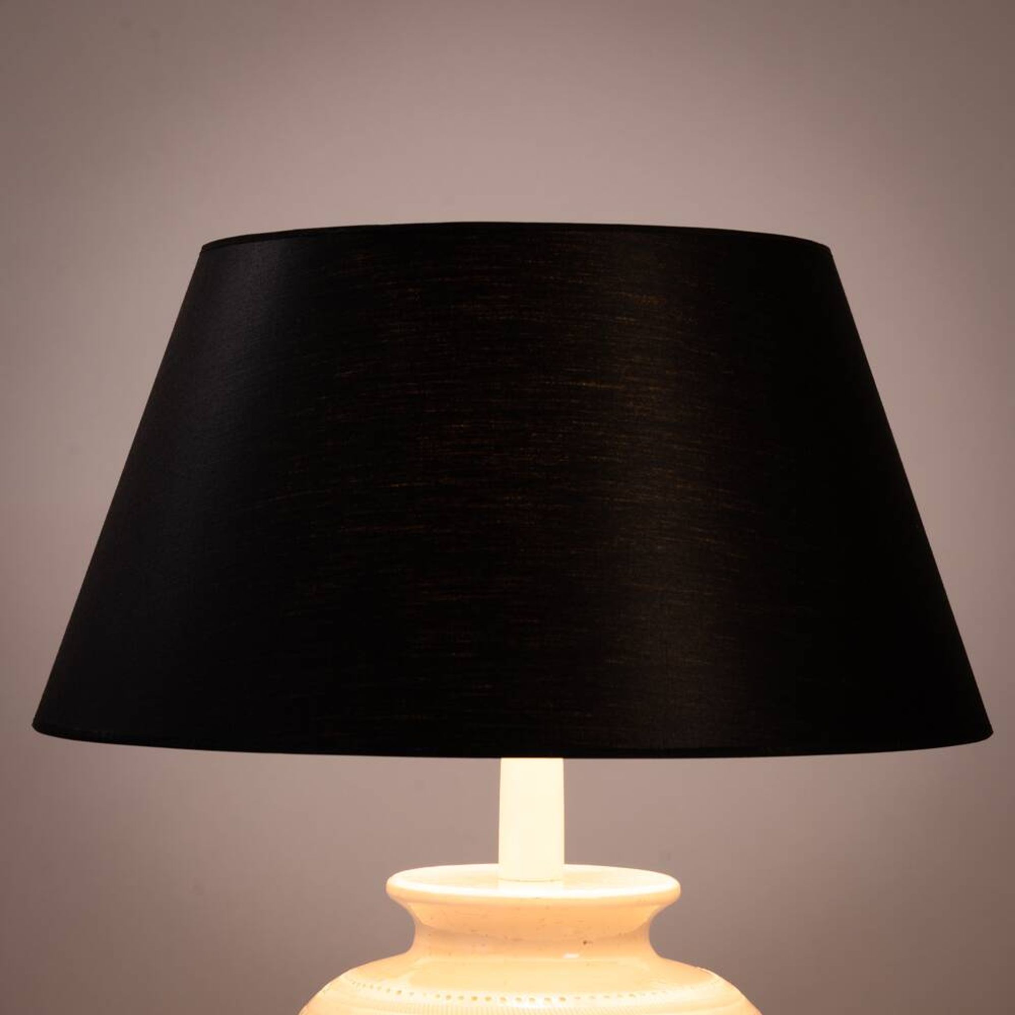 Lampe de table en céramique italienne Bitossi noir blanc grande