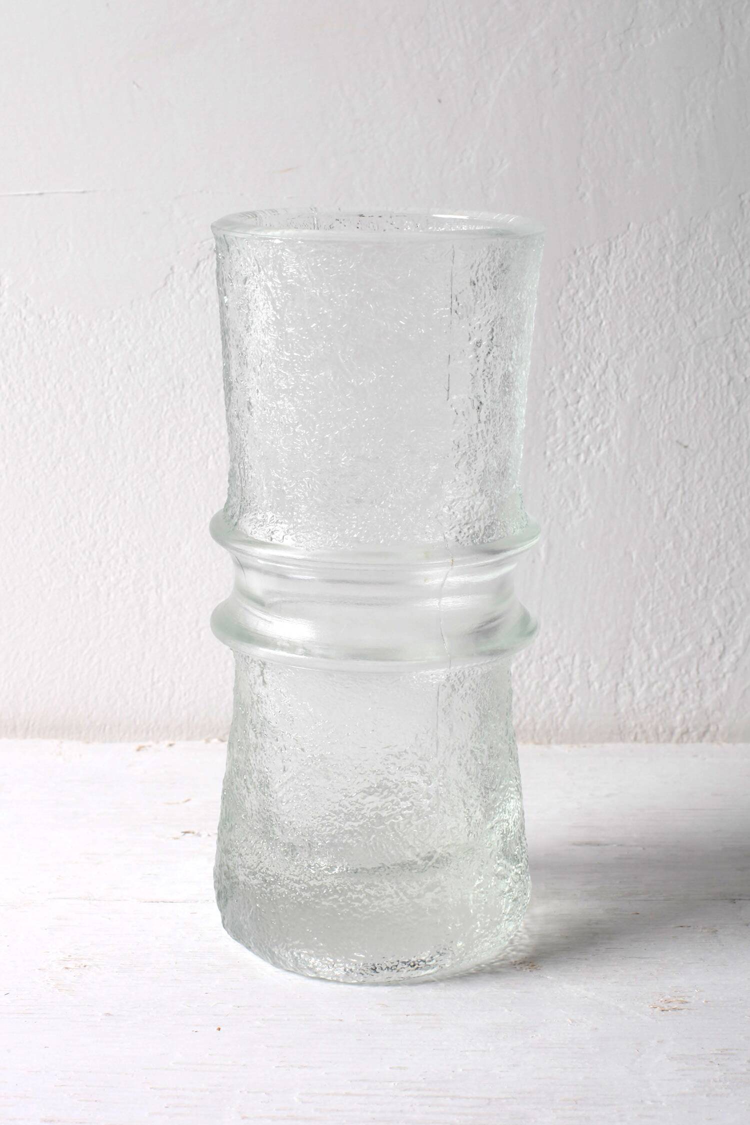 Mid-Century Modern Pressed Glass Vase: Pavel Panek Design, Rudolfova Hut