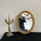 Large wooden mirror - oval - beveled - France - French decoration