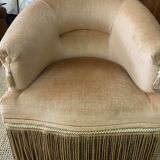 Yellow velvet toad armchair