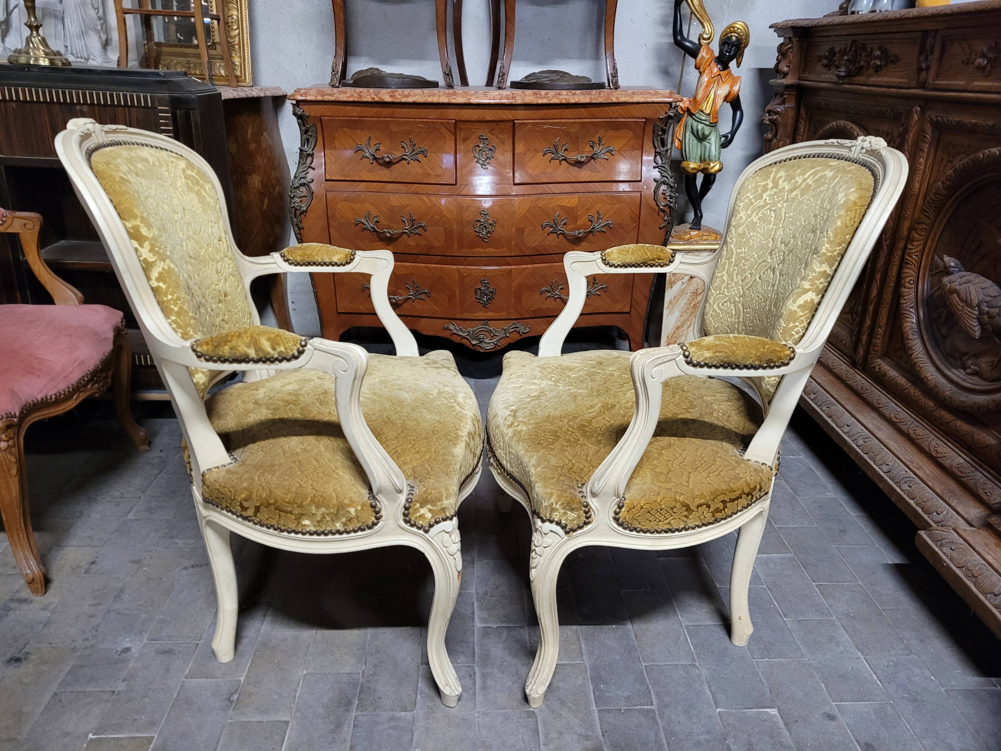 Pair of armchairs cabriolet louis xv