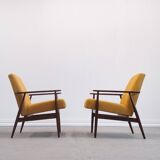 Fauteuil Henryk Lis en tweed jaune 1960