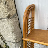 Vintage rattan wall shelf