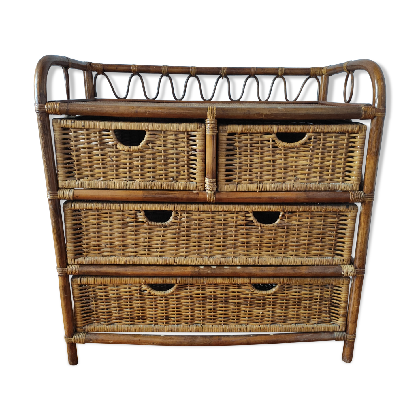 Rattan chest of drawers