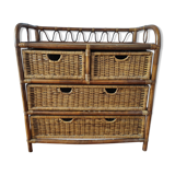 Rattan chest of drawers