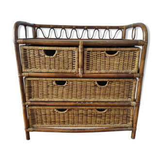 Rattan chest of drawers