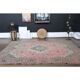 1970s vintage Persian handmade wool cotton pink oversized area rug  223x313