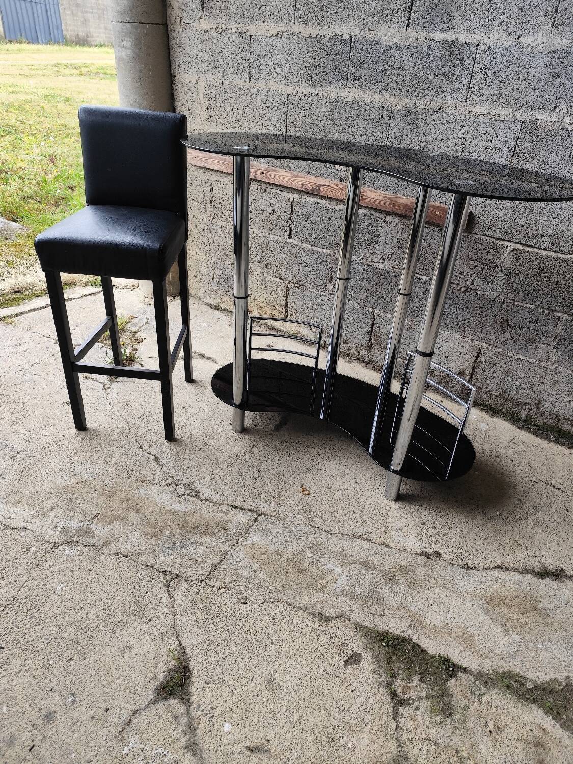 Bar cabinet with a stool