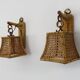 Pair of rattan and cane lantern wall lights. 1950s-1960s