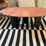 Terracotta marble coffee table and steel legs