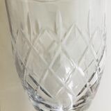 Set of six cut Lorraine crystal water glasses