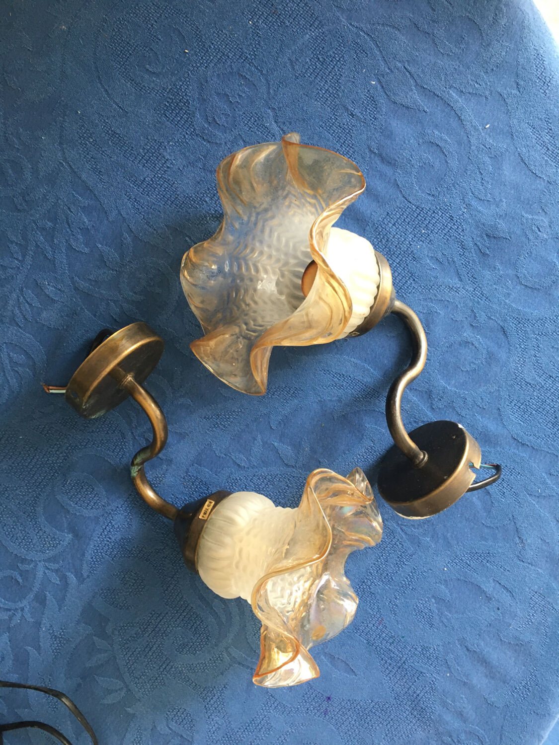 2 art deco wall lamps