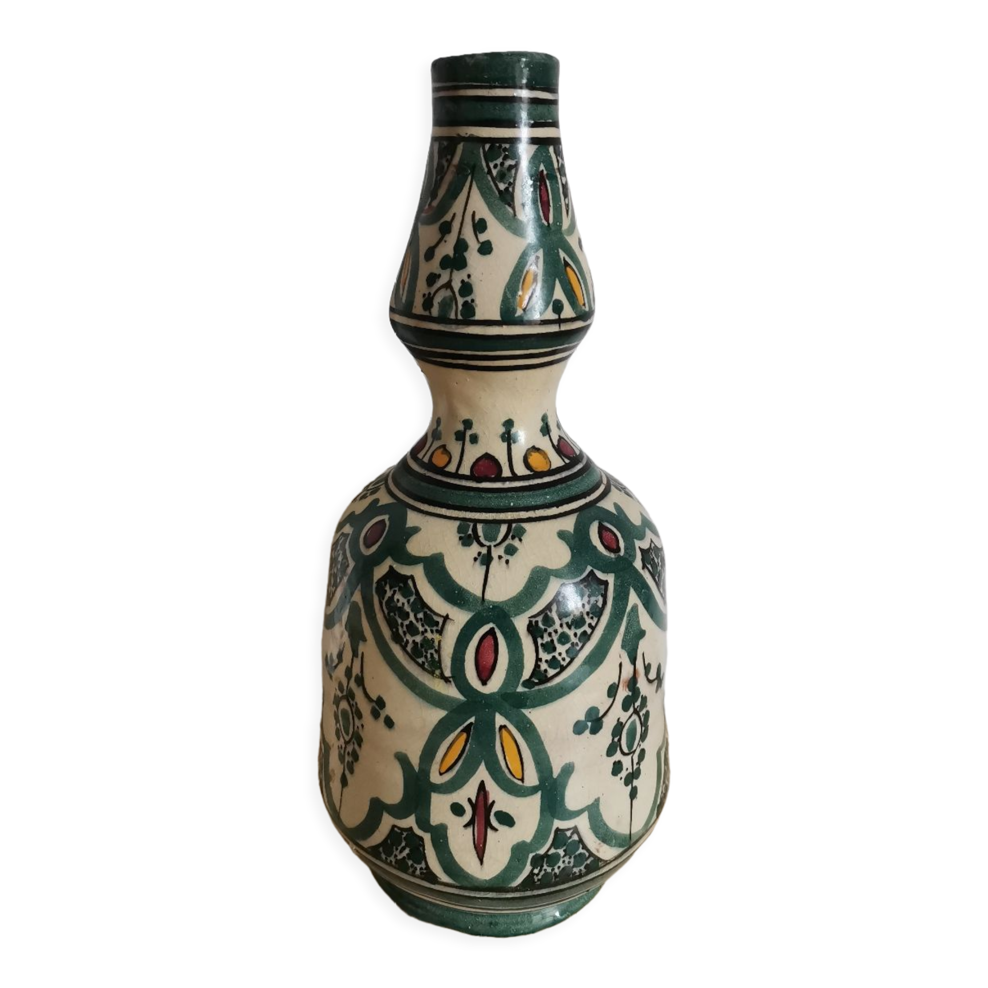 Vintage enamelled vase signed safi