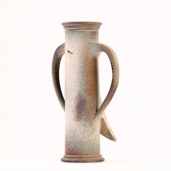 Vase brutaliste en céramique avec visage du céramiste néerlandais Rob den Tonkelaar 1970